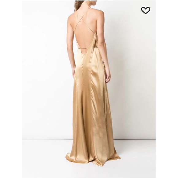Michelle Mason strappy wrap gown in honey - Picture 4 of 5